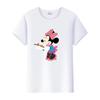 Kawaii Disney Cartoon Minnie Printed T Shirt Women Fashion Mickey Mouse White Oversized T Shirt Female Clothes Ladies T-shirts