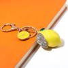Creative Artificial Fruit Cute Rhinestone Little Lemon Car Keychain Women's Bag Pendant Keychain Keyring Cartoon Gift