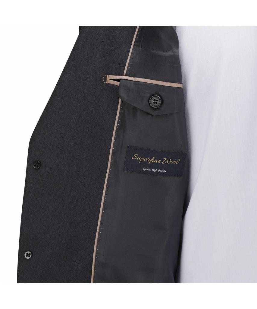 BRENTWOOD [Selection] 100% Wool Classic Suit Jacket - Dark Grey Brfba26523Gyd