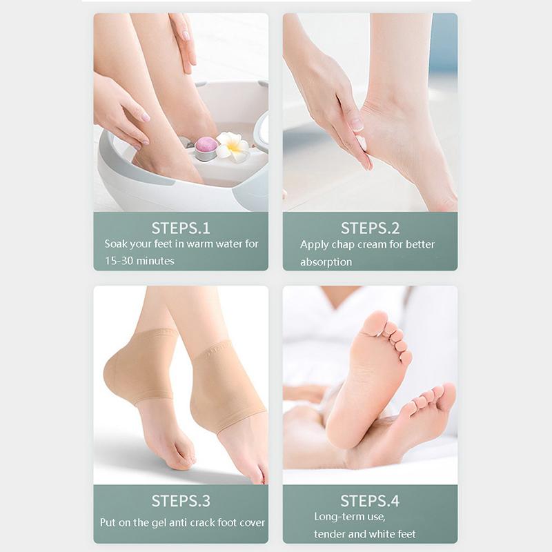 Fersen Socken Silikon Anti-Riss Schuhpolster Unisex Schmerzlinderung Fußpflege Socke