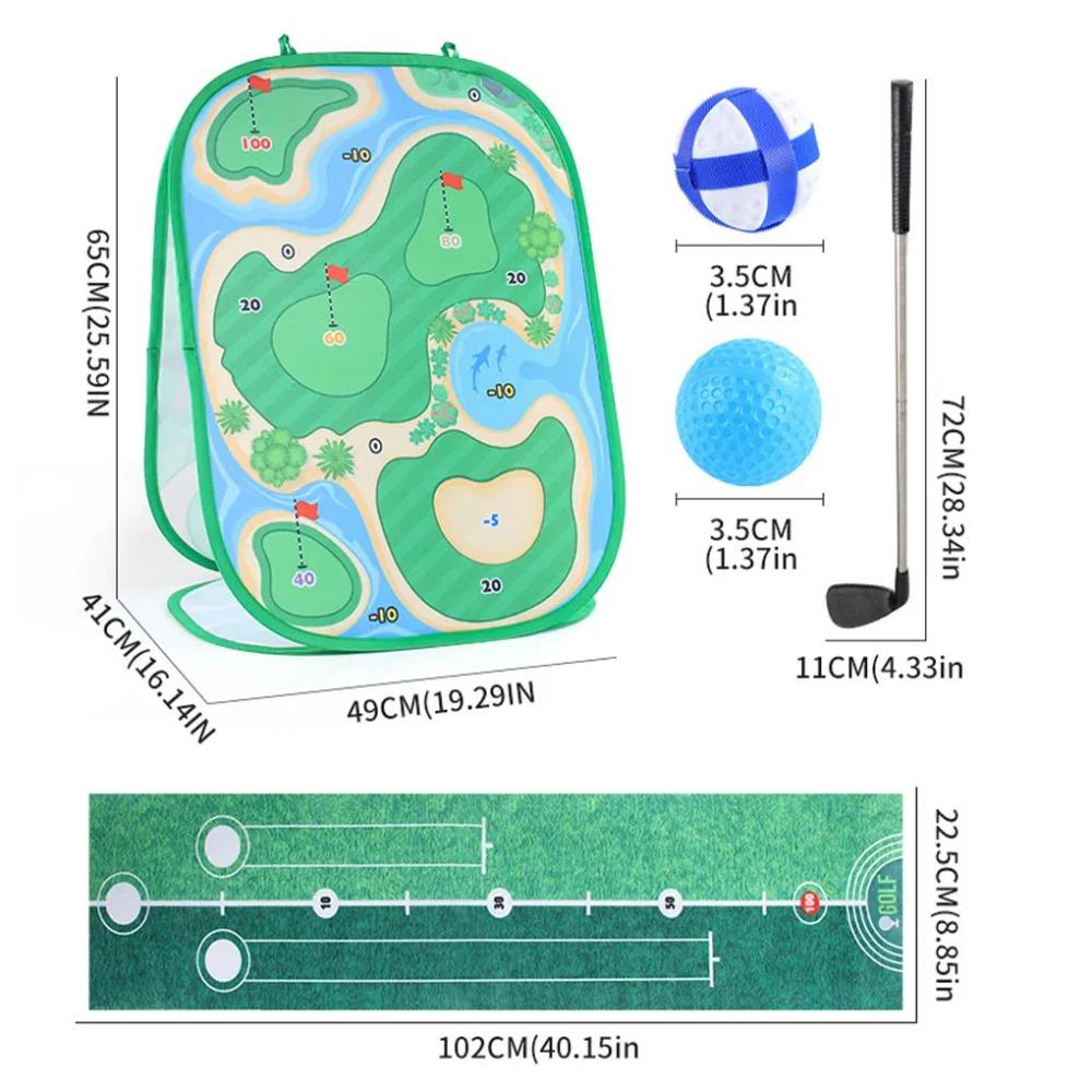 Juego de Dardos de Golf para Niños, Set de Esterilla, Esterilla de Diana con Palo de Golf, Bola Pegajosa, Esterilla de Entrenamiento de Golpeo de Golf, Set de Juguete para Jugar al Aire Libre