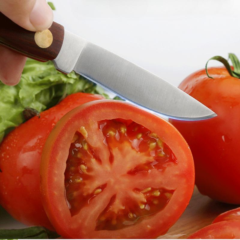 Stainless Steel Fruit Knife Portable Folding Knife with Wooden Handle Household Fruit Folding Peeler Kitchen Tool Mini