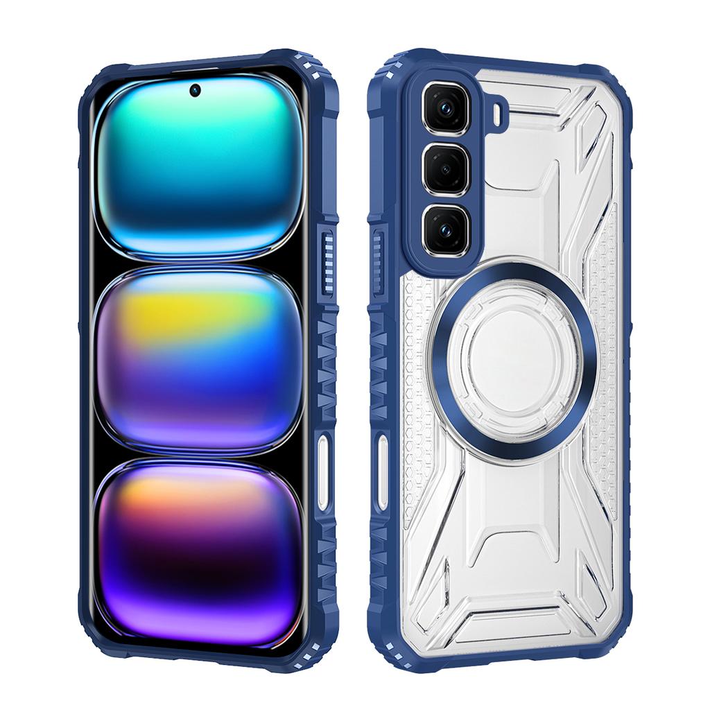 CD Magnetic Design Heavy Duty Hard HD Clear Back Cover For Infinix Hot 50 Pro+,Rugger Armor Hard PC TPU Case