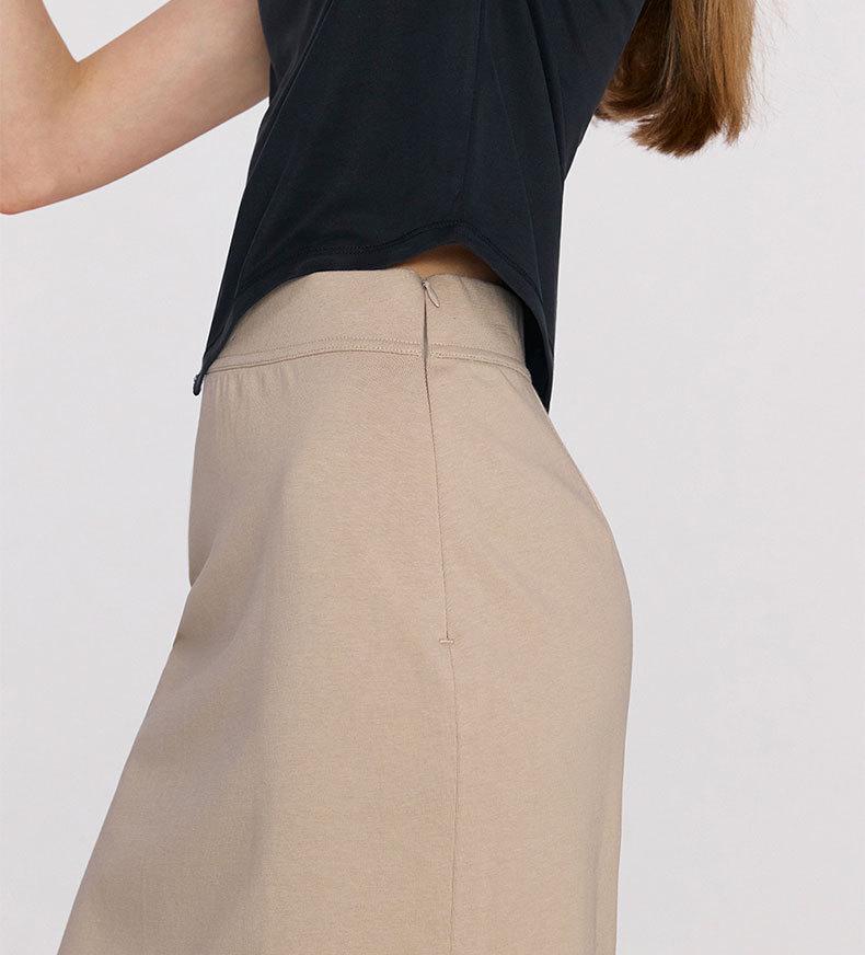 High Waist Elastic Bodycon Midi Skirt with Slit - 2024 Spring/Summer Collection