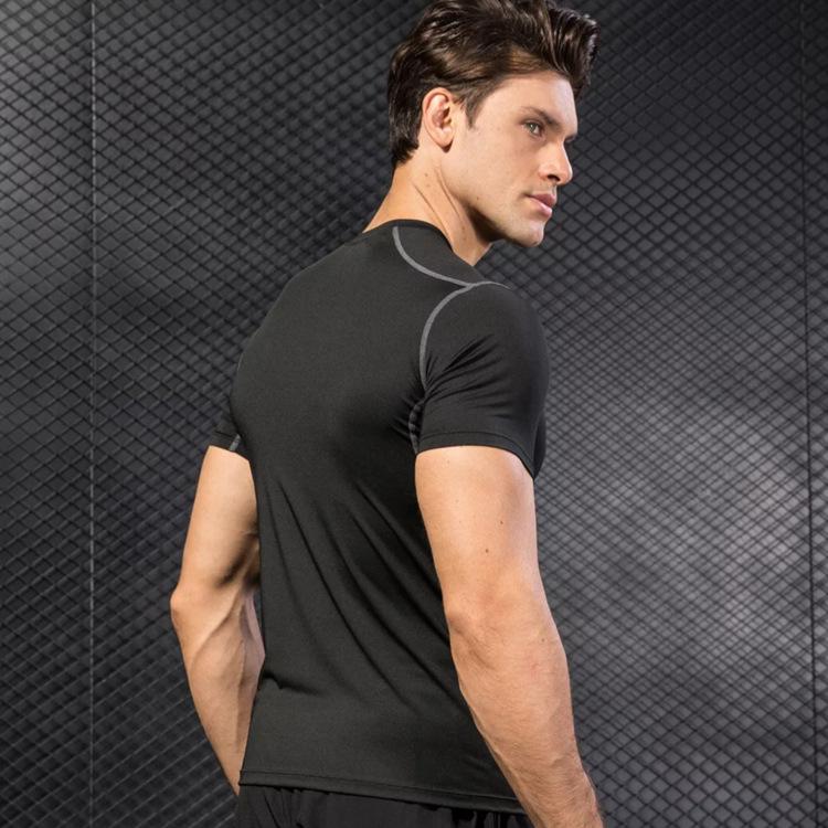 Men's Quick-Dry Compression Sports Tights & Short-Sleeve Running T-Shirt