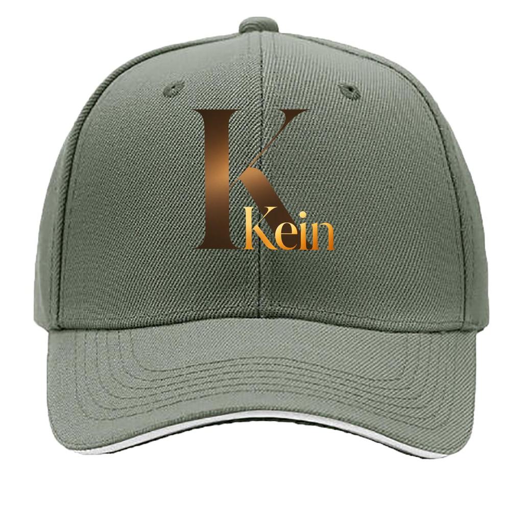 Golden Serif Initial Name Typography Sandwich Baseball Cap Sun Cap Outdoor Workouts Hat