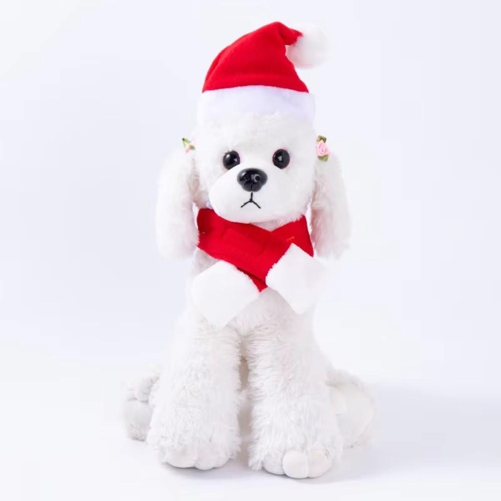 4Pcs Warm Christmas Pet Costume Set Soft Santa Hat Outfit Pet Cape  Small Pet