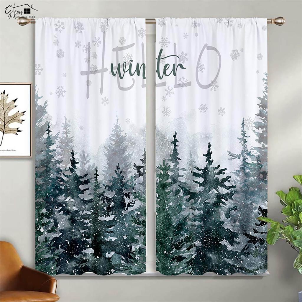 Forest Scenery Decorative Curtains Green Woods Sunshine Natural Aerobic B&B Hotel Bedroom Living Room 3D Printing Curtains 2PCS