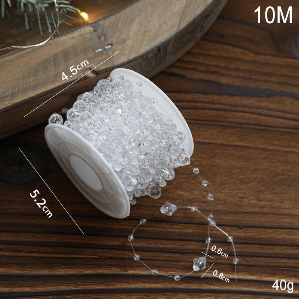 

String Bead Christmas Bead Chain Transparent Colorful DIY Christmas Decor Xmas Tree Ornaments 5/10M Xmas Hanging Pendant