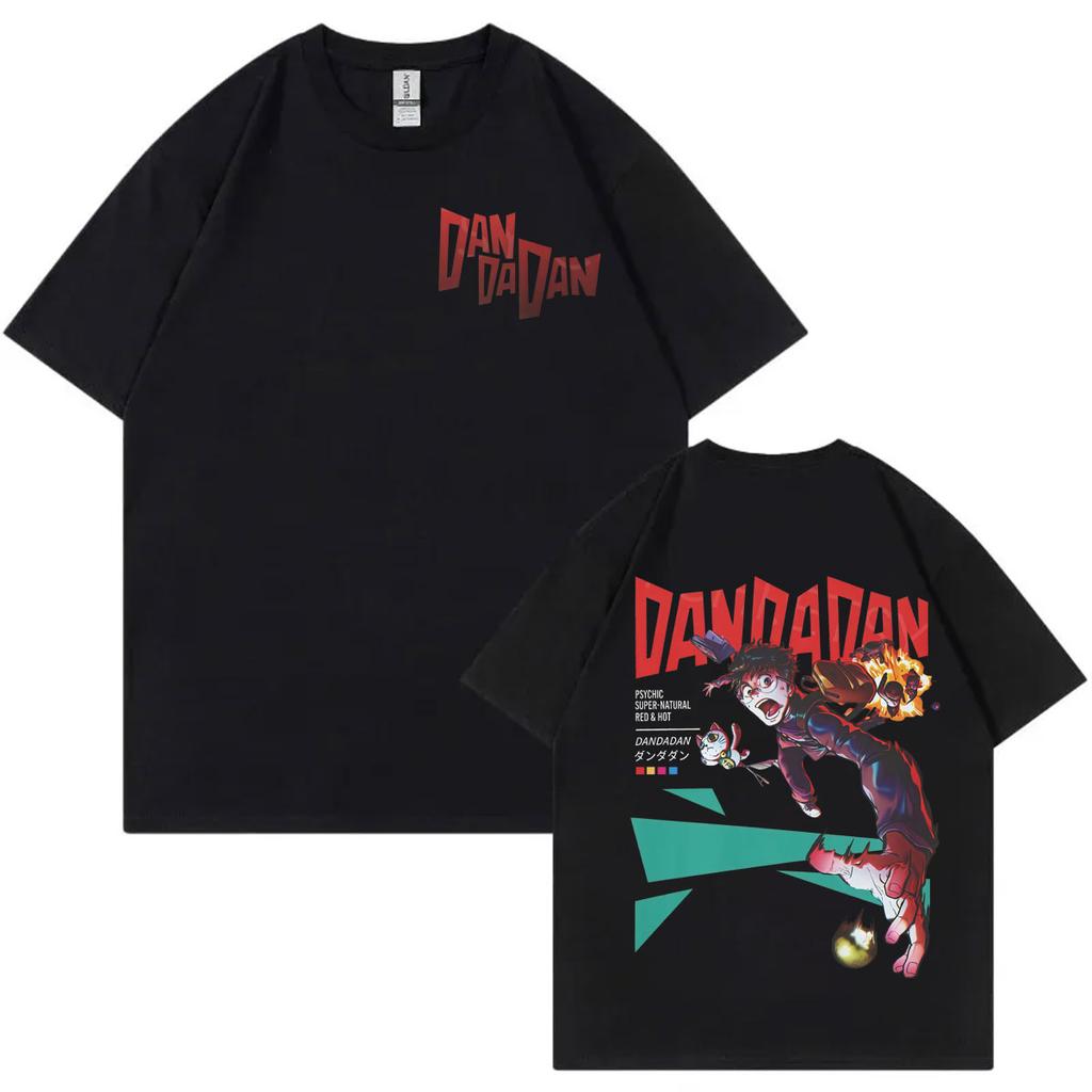 Japanese Anime Dandadan Double Sided Print Tshirt Men Women Fashion Cartoon Short Sleeve Tshirts Summer Casual Cotton T Shirts