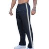 Herren Gestreifte Seitliche Lockere Weite Beine Gerade Trainingshose