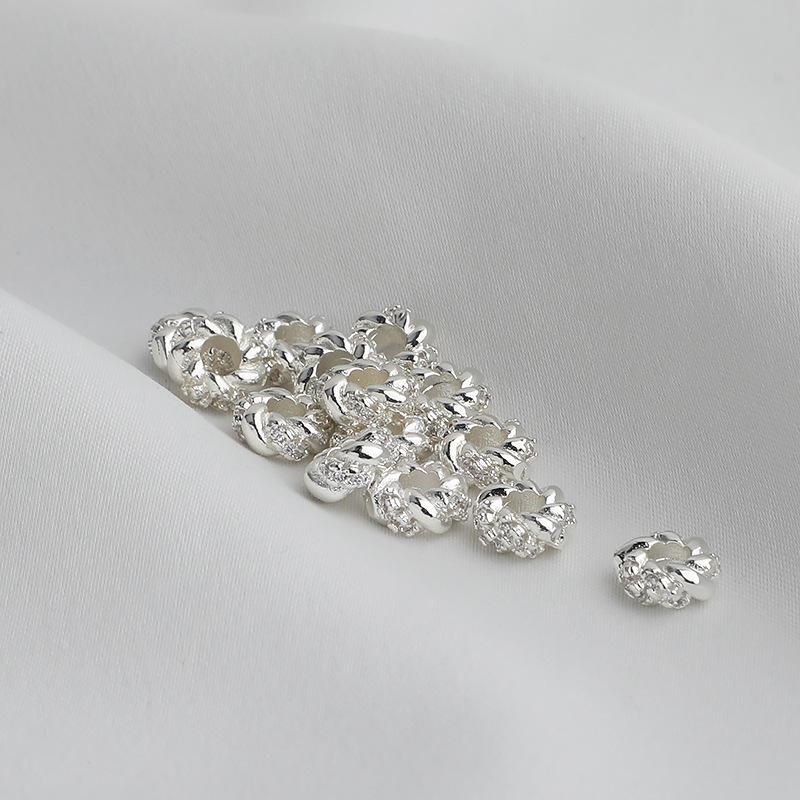 14K Gold-Filled Zircon Twisted Hexagonal Spacer Beads for Jewelry Making