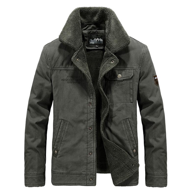 Winter Fleece Denim Jacket Men's Cotton Jacket Men's Loose Lamb Fleece Thickened Jacket