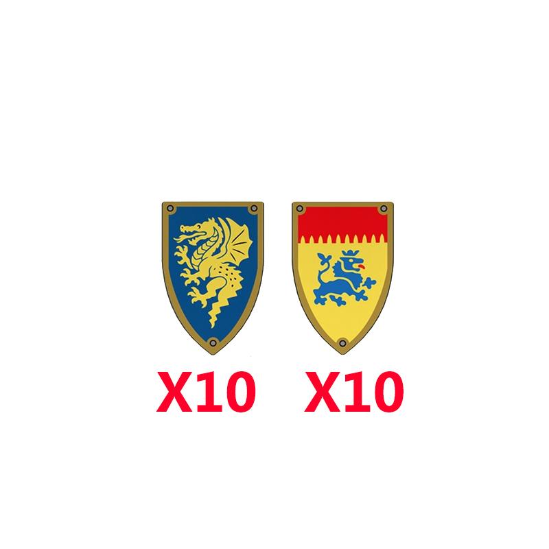 Medieval Military Castle Knight Soldier Shields Building Blocks Flags Movie Figures Accessories Mini Compatible Brick Toy Gifts