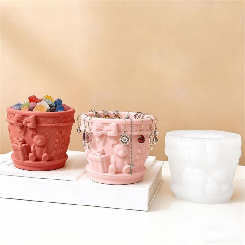 Creative Bear Silicone Mold For Resin Jewelry Making Easy Demolding Miniature Planter And Decorative Items Mould
