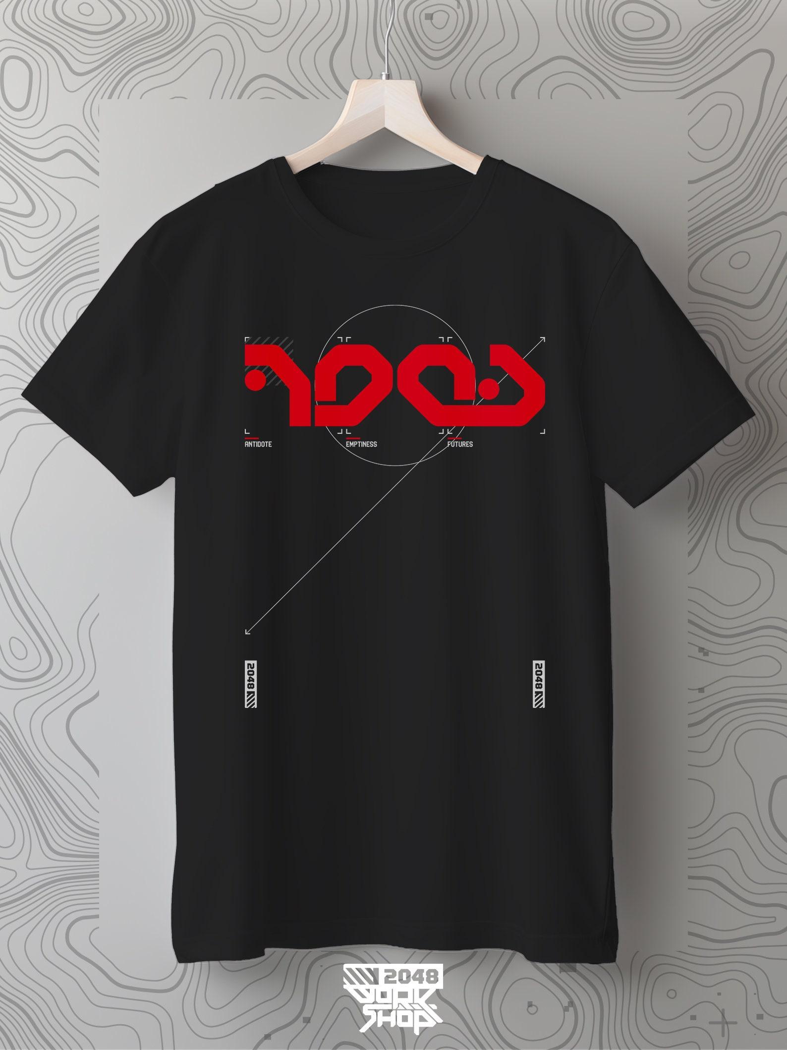 Techwear T-shirt: Cyberpunk Kanji Graphics, Unisex Streetwear M