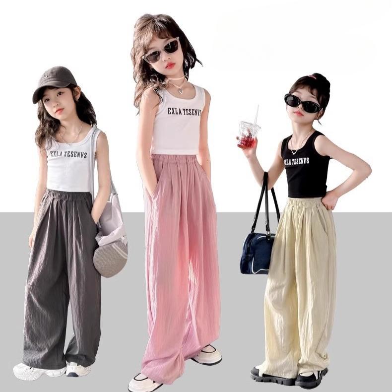 Girls' Wide Leg Pants Summer Thin Mosquito Proof Pants Yamamoto Pants Children's Summer Ice Silk Casual Pants