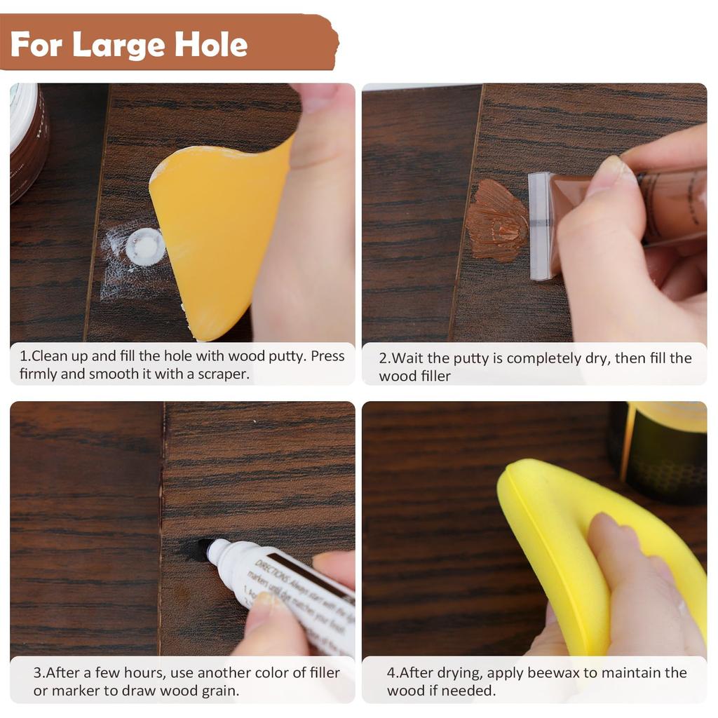 DEWEL Naprawa Mebli Podłogowych Naprawa Naprawa Podłogi Wypełniacz do Dziur Wosk Pszczeli Naprawa Rys Drewna Obróbka Drewna Drzwi Łuszczenie Się Mebli Mebli Rysa