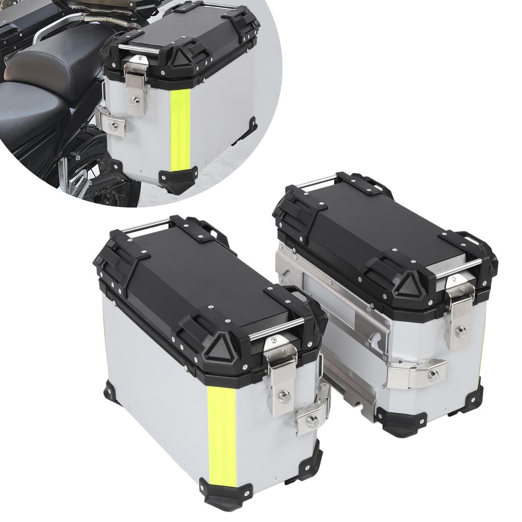 Motorcycle Side Box Aluminum Alloy 28L Hard Side Saddlebag Box with   Lock and Handle Replacement For