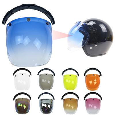 Helmet Lens Flip Up Retro Sun Protection Anti-fog with Bracket 3-Snap Windproof Open Face