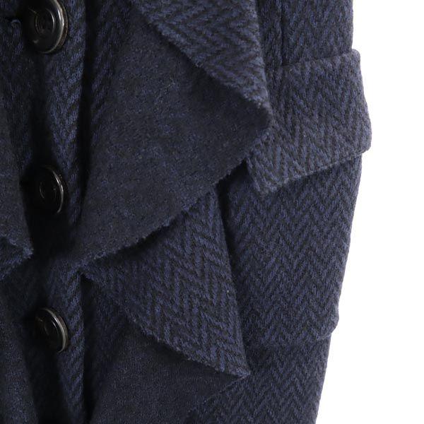 DIANE VON FURSTENBERG Frill Long coat S Navy Women Used