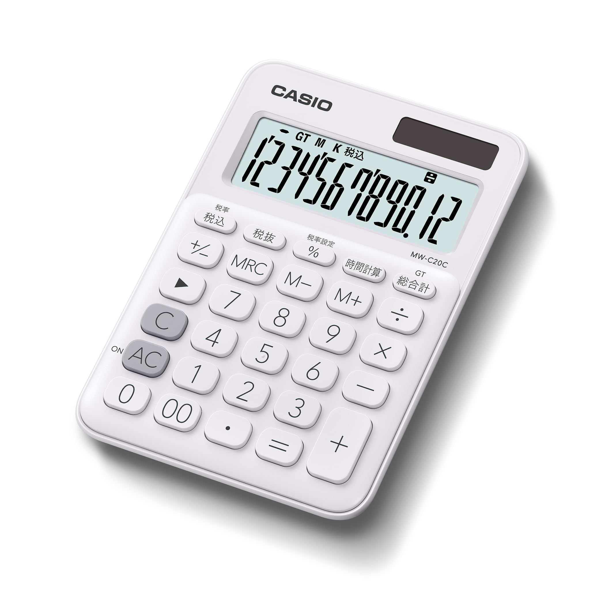 

Casio Colorful Calculator White 12 Digit Mini Just Type MW-C20C-WE-N