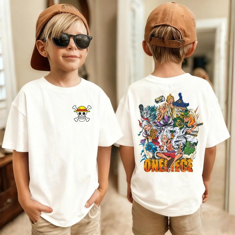 One Piece Japanese Anime Printed Men's T-Shirt Roronoa Zoro Boy Children's Harajuku Short Sleeve Kids Luffy T-shirt Clothing