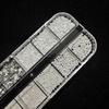12grids White Mini Pearls &  Silver Alloy Caviar Beads Nail Charms 3D Round Clear Nail Rhinestones Flatback Resin Nail Supplies