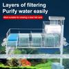 Neuer wandmontierter Wasserfallfilter-Roller für Aquarien, ,Zirkulierende Sauerstoffanreicherung,Mehrschichtiger Topffilter für Aquarien