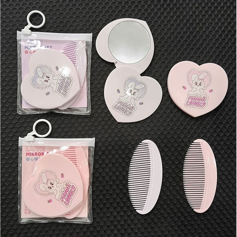 YOUSHA - Set: Rabbit Portable Mirror + Hair Comb