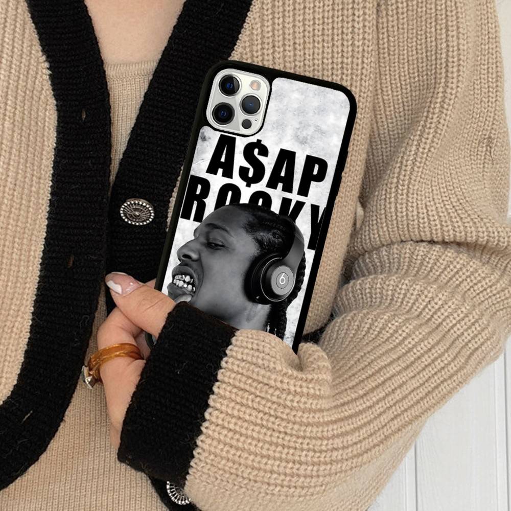 Hip Hop Rapper Asap-Rocky PC+TPU Phone Case For IPhone 17 16 15 14 13 12 11 Pro Max Plus Kawaii Cartoon Cover