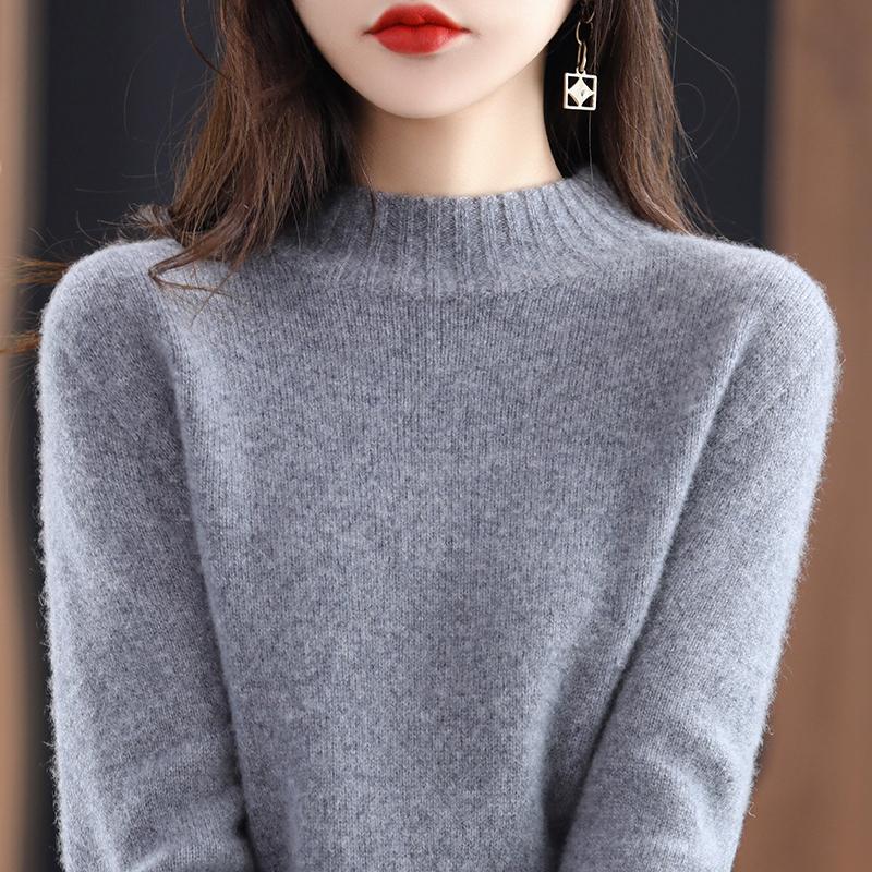 Women's Cashmere Sweater Qinghe Cashmere 30% Cashmere 70% Wool Women's Autumn and Winter Cashmere Pullover Soft and Warm