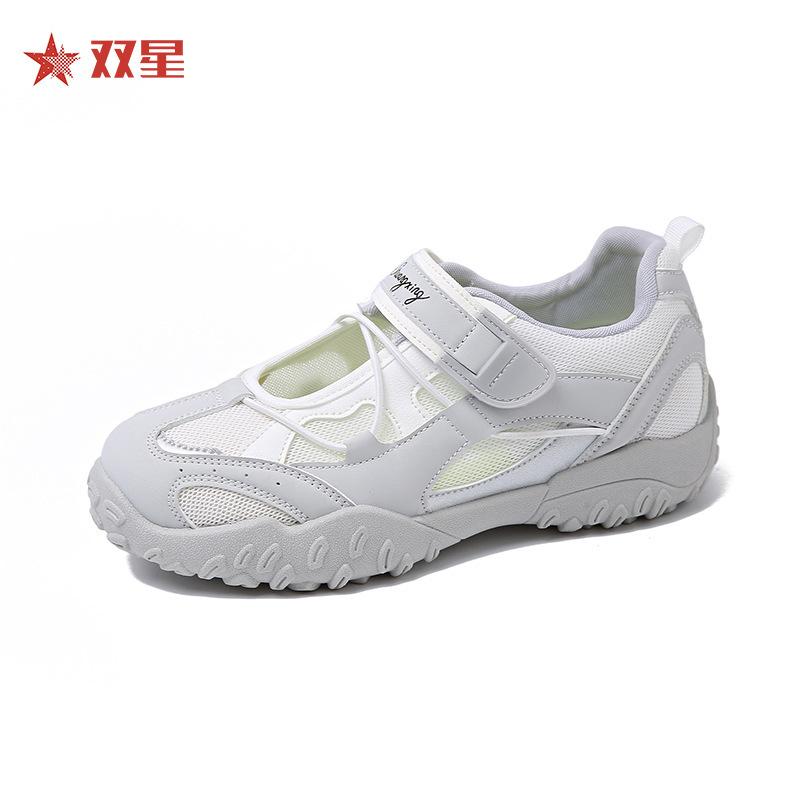 

New Velcro summer Mary Jane shoes breathable sports single shoes ugly cute casual matching skirt 35 серый