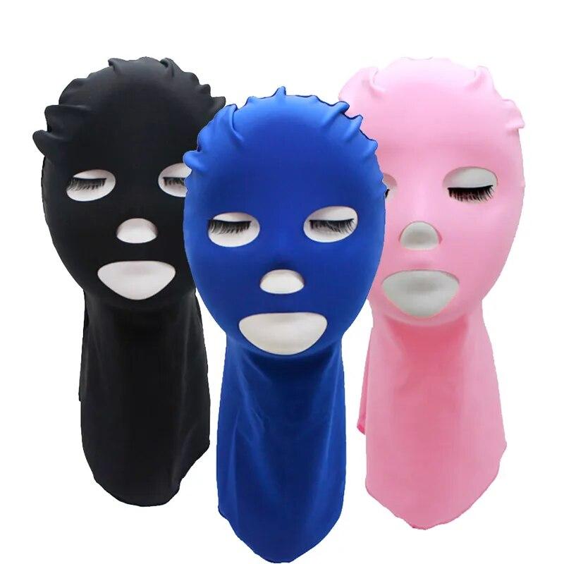 Waterproof Anti-UV Sunscreen Swim Facekini Men Women Swimming Caps Face Mask Hat Head Ear Face Covering Hat Diving Hats