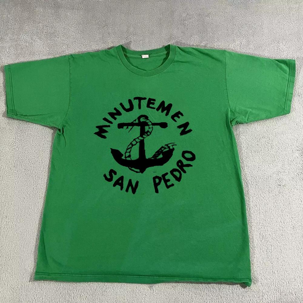THE MINUTEMEN SAN PEDRO Punk rock Band Green T Shirt Full Size S5XL Unisex T-Shirt XL