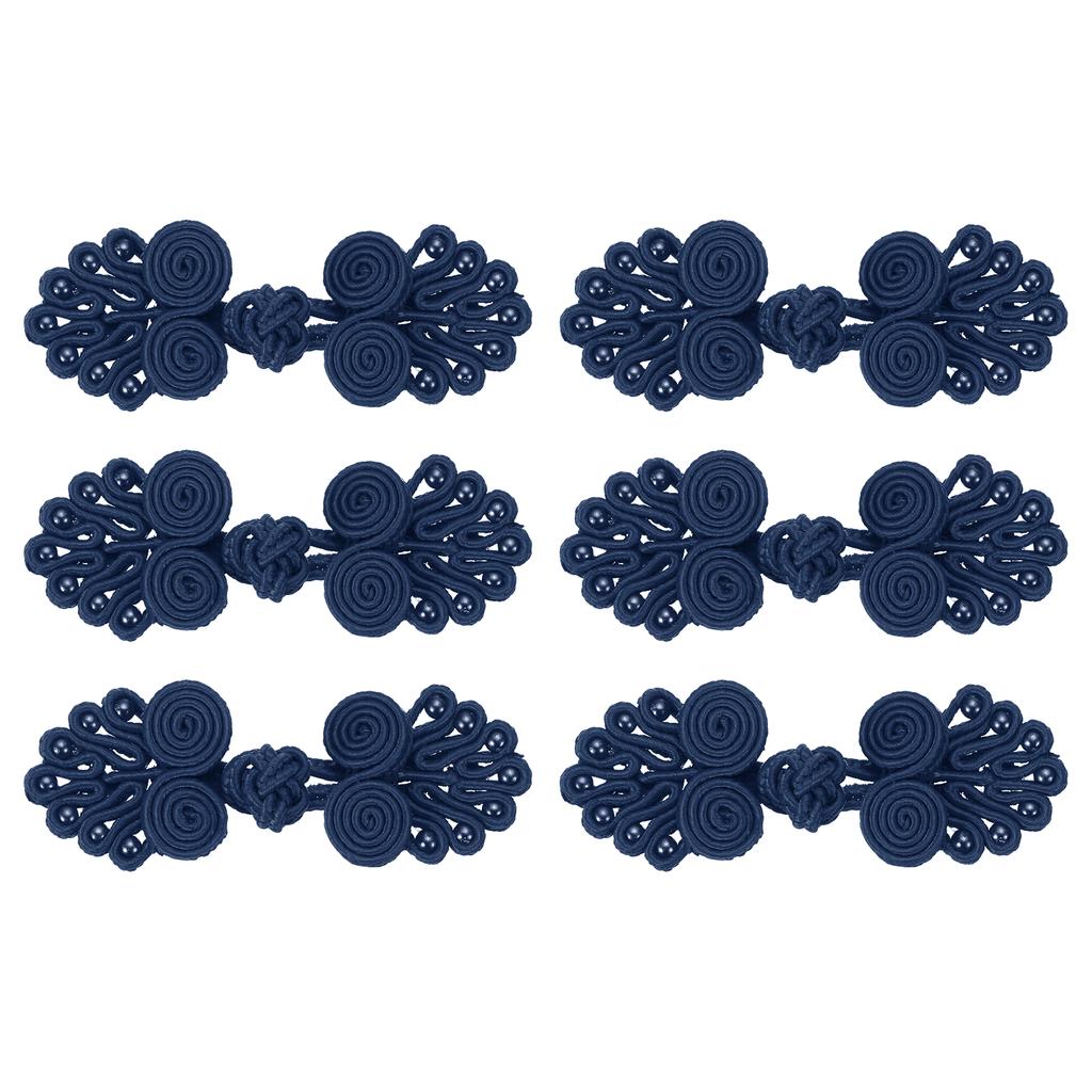 6/10pcs Chinese Knots Frog Buttons Closure Sewing Buttons Fasteners with Beads for DIY Sewing Coats Cloak Bridal Costume Outfit