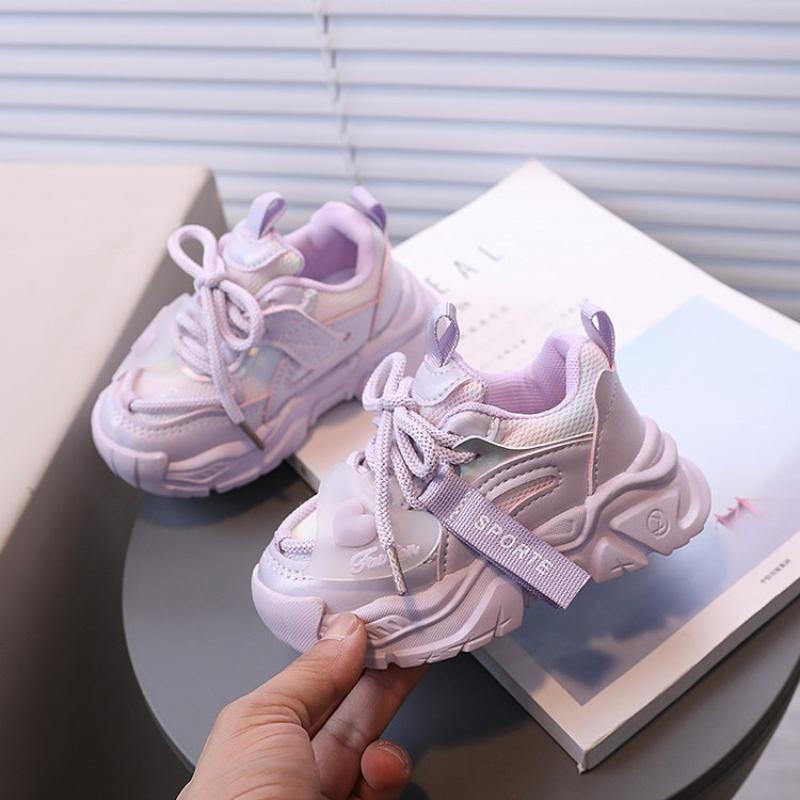 Girls' Sports Shoe 2024 Spring and Autumn New Children's Dad Shoes   Mesh shoes boy's Versatile Little White Shoes