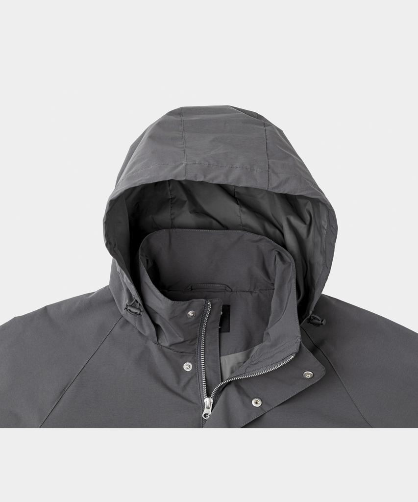 Lettercomo Waterproof Windlight Parka Jacket Dark Grey