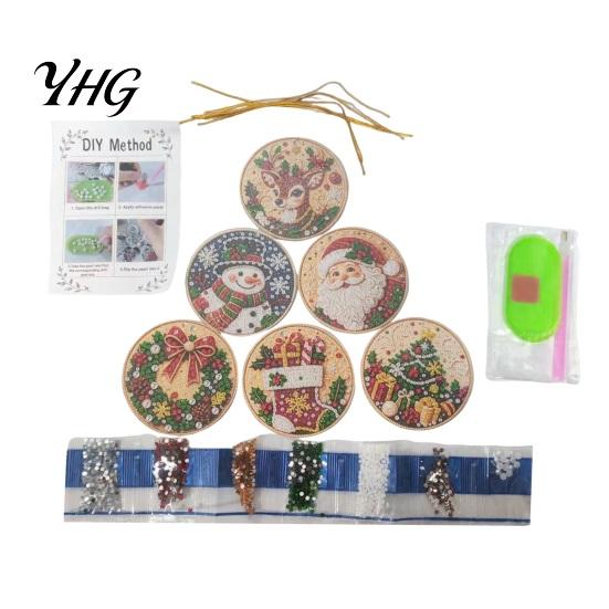 DIY Hanging Ornaments for Adults 6 Pcs Christmas Faux Pearl Painting Art Kit Adults, Holiday Craft Sets Beginners Diamond Kits, Gem Window Tree
