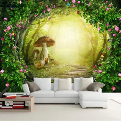 Fondos de pantalla Rosa Flores Viñedo Bosque Dormitorio de invitados Tv Fondo de pared Mural de pared