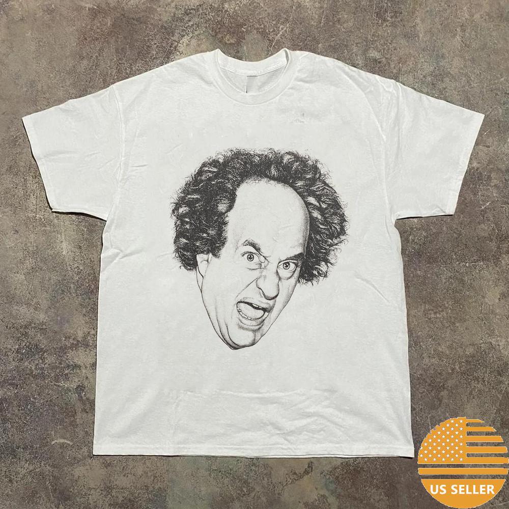 Футболка унисекс с большим лицом Ларри из «Трёх балбесов», короткий рукав, размеры S-5XL, SO163 L