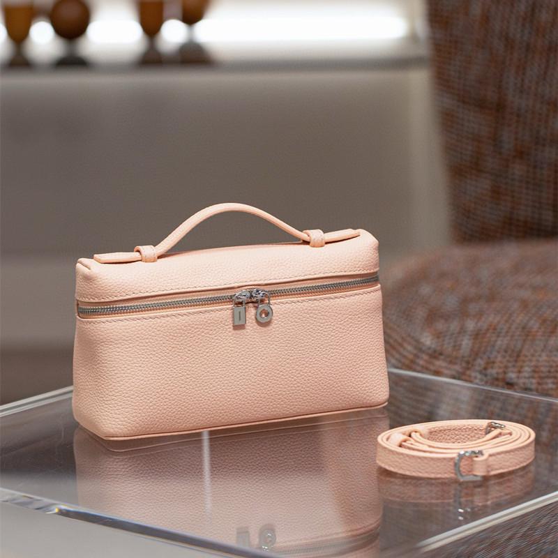 2025 Women's Genuine Leather Crossbody & Clutch Bag - LP19 Top Layer Cowhide Lunch Box Design