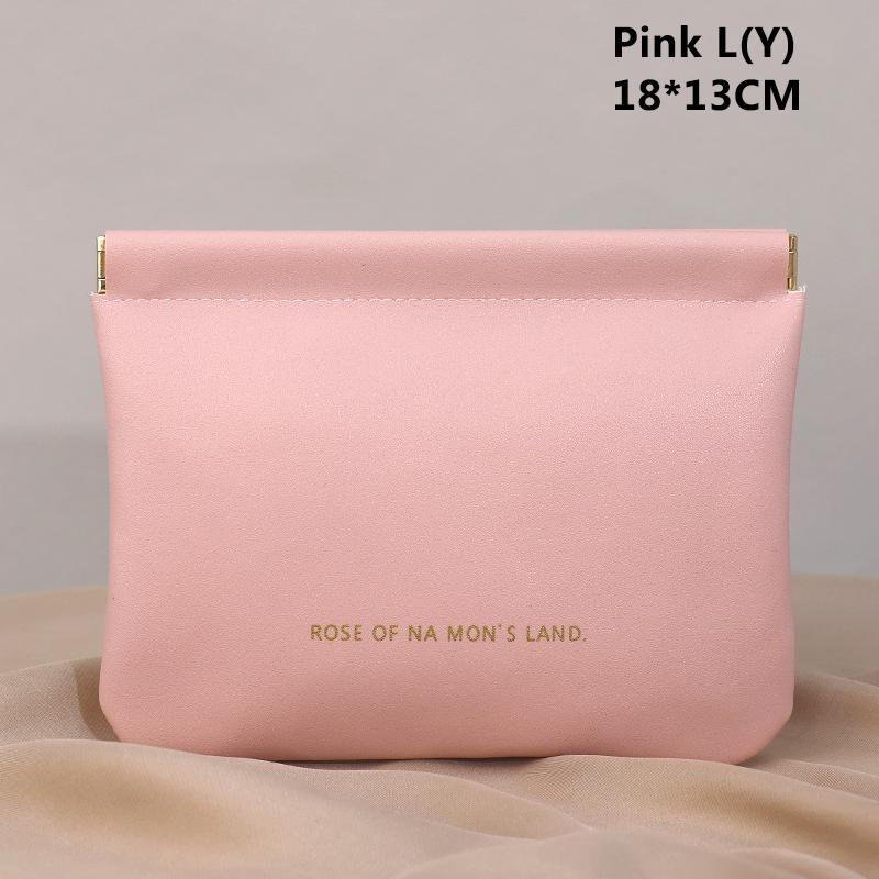 1Pc Mini Lipstick Key Jewelry Cosmetic Bag Women Portable Automatic Closing Makeup Storage Bag Pouch PU Earphone Coin Handbag