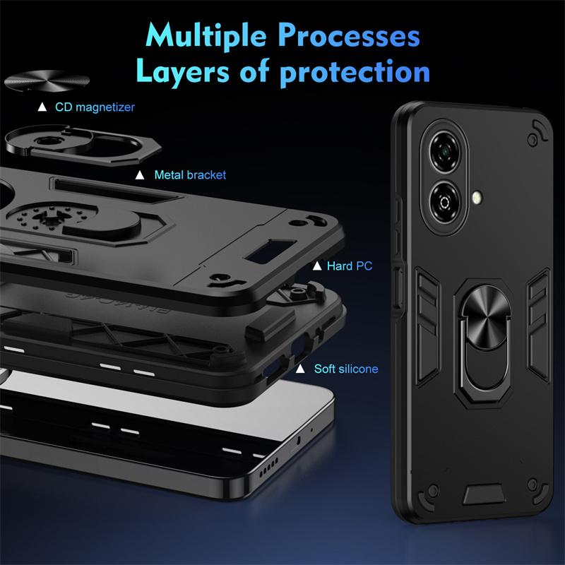 Military Grade Armor Case for ZTE Blade A35E A35 A55 Protective Cover Shockproof Ring Stand Holder Fundas Coque