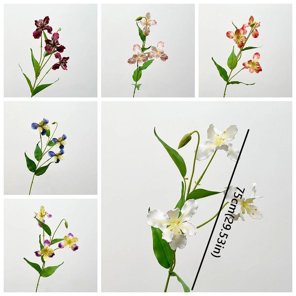 Realistic Simulation Silk Flowers Long Branch Faux Flower Luxury Fake Iris Stem  Party Decor