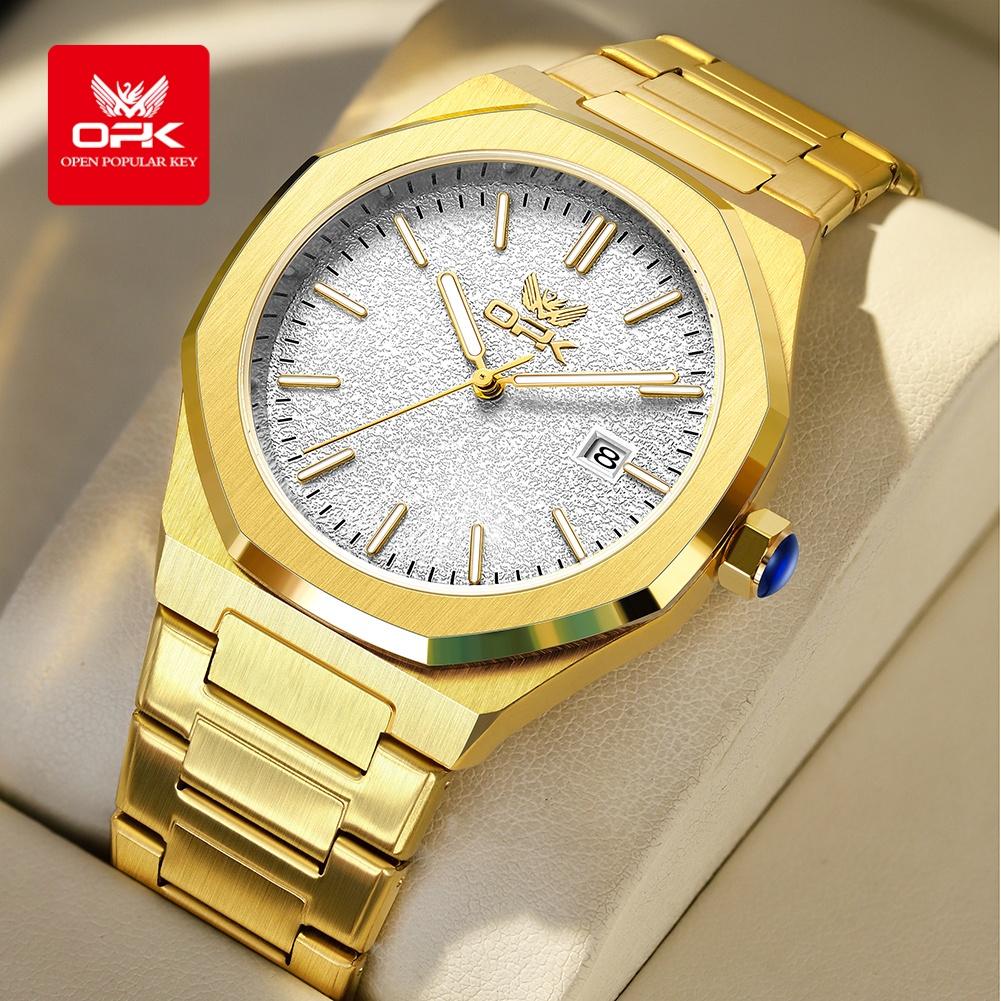 OPK Business Men Watch Sport Quartz Man Wristwatch Waterproof Luminous Date Week Stainless Steel Men's Watches