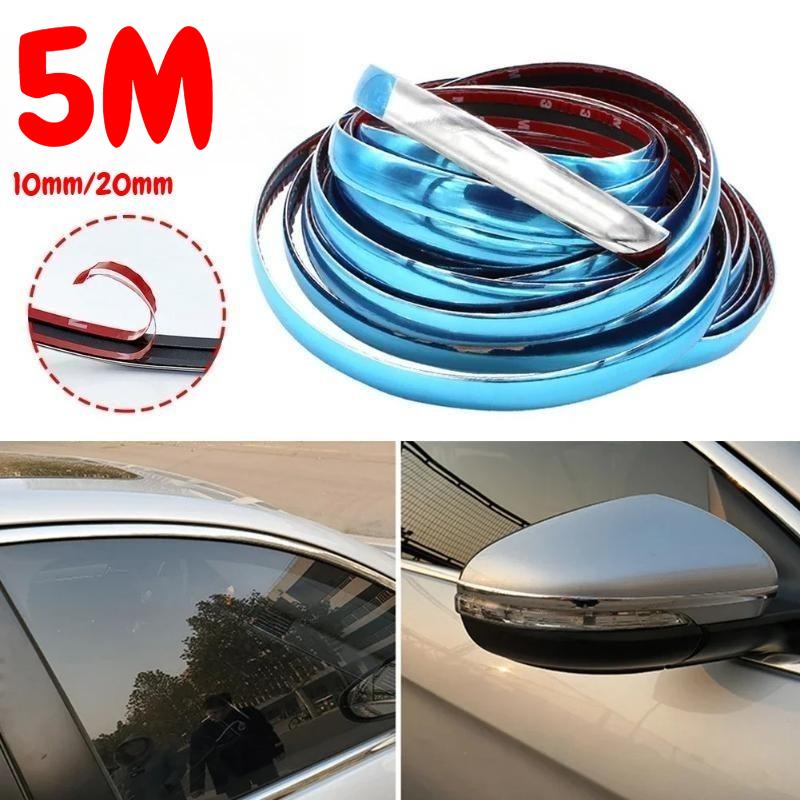 Car Chrome Body Strip, Bumper & Door Protective Moulding, 10mm/20mm Auto Styling Trim Sticker Exterior Decoration