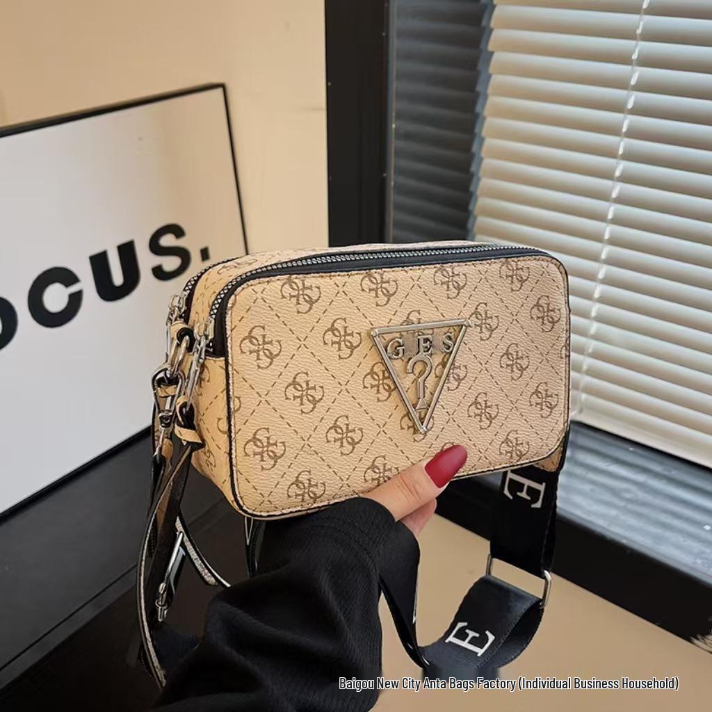 Women's Crossbody Camera Bag with Wide Shoulder Strap - Fashionable 2025 Letter Design