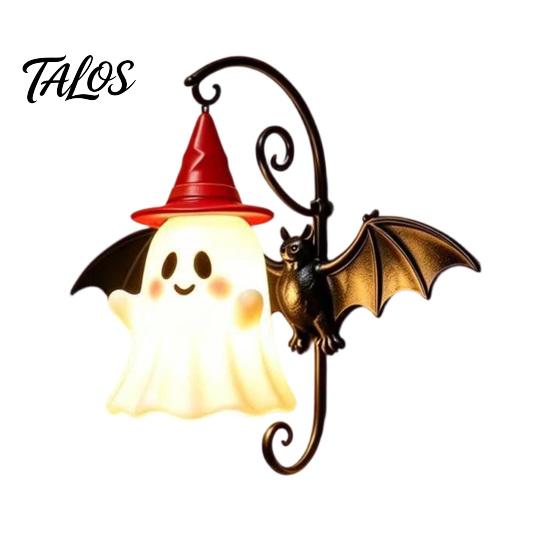 Festliche Eingangshalle Dekoration Niedliche Geist Wandleuchte, Zaubererhut Lampe, Dekorative Warmweiße Aufputzlampe Halterung für Halloween Haus Flur Schlafzimmer
