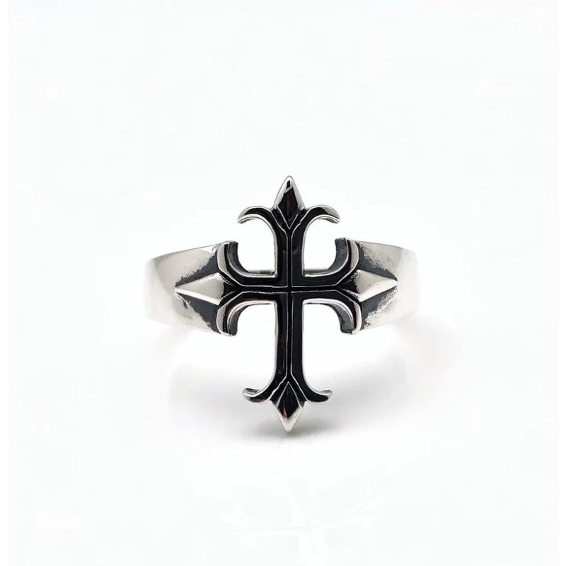 European and American Retro Trend Texture Cross-shaped Material Retro Simple Fashion Ring